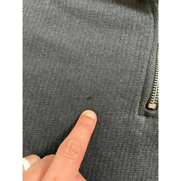 Toes On The Nose Men's Sweater Quarter Zip Pullover Black Ribbed L Surf - Picture 4 of 11